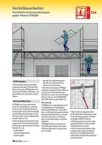 Titelbild Baustein C 354 Gerüstbauarbeiten - Persönliche Schutzausrüstung gegen Absturz