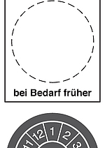 Abbildung der Prüfplakette für Arbeitsmittel H24 für 2027.
