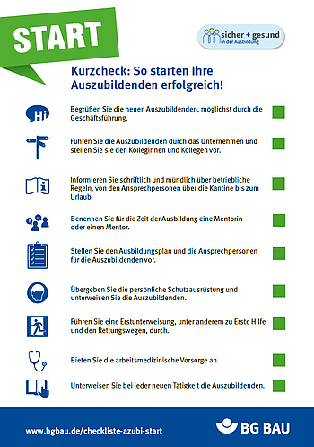 Kurzcheck: So starten Ihre
Auszubildenden erfolgreich!