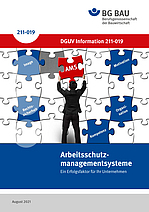 Titelbild der DGUV Information 211-019: Arbeitsschutzmanagementsysteme - ein Erfolgsfaktor für Unternehmen.