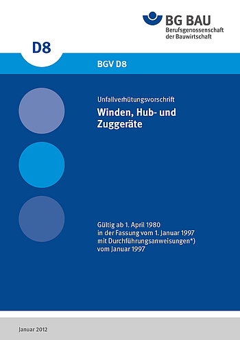 Titelbild der DGUV Vorschrift 54: Winden, Hub- und Zuggeräte