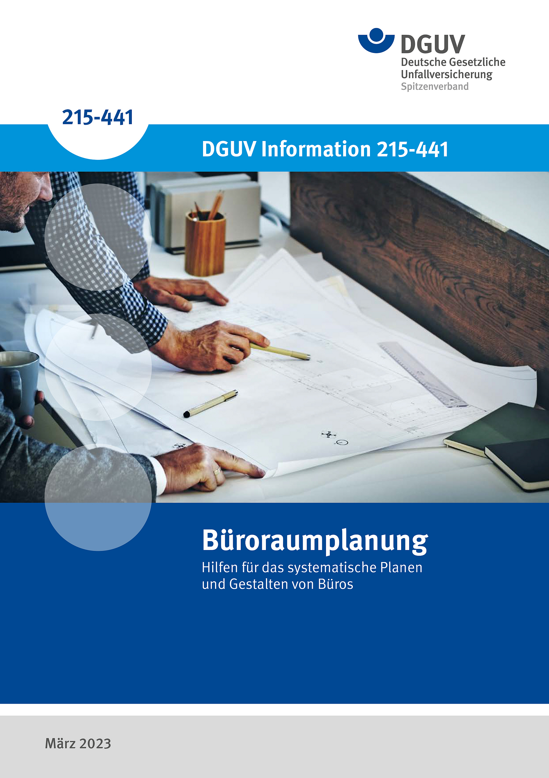 Titelbild der  DGUV Information 215-441 Büroraumplanung