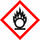 Sicherheitszeichen GHS03 Flamme über einem Kreis nach GHS Verordnung