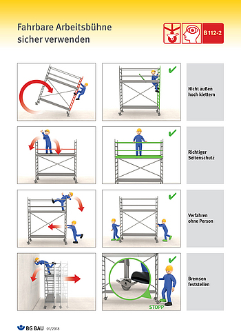 Titelbild Flyer Fahrbare Arbeitsbühne sicher verwenden