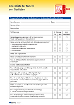 Titelbild des Baustein F 706 Checkliste für Benutzer von Gerüsten.