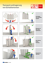 Flyer Transport und Lagerung von Schalelementen
