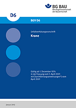 Titelbild der DGUV Vorschrift 52: Krane