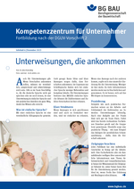 Titelbild Kompetenzzentrum für Unternehmer - Fortbildung nach der DGUV Vorschrift 2: Unterweisungen, die ankommen