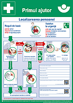 Aushang Erste Hilfe Plakat: Primul ajutor (rumänisch, DIN A2, synth. Papier)