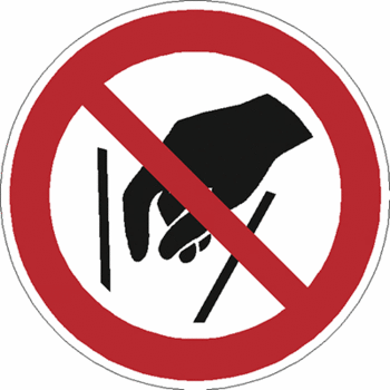 Sicherheitszeichen Verbotszeichen - Hineinfassen verboten P015