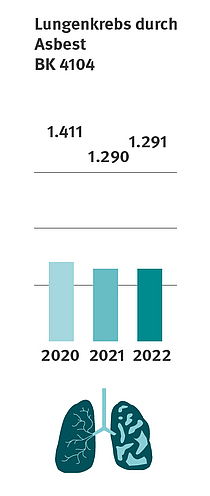 Grafik Lungenkrebs durch Asbest BK 4104