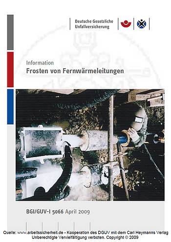 Titelbild DGUV Information 203-040 Frosten von Fernwärmeleitungen