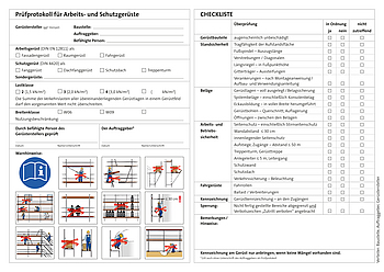 Prüfprotokoll für Arbeits- und Schutzgerüste