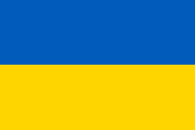 Blau-gelbes Rechteck in Anlehnung an die ukrainische Flagge