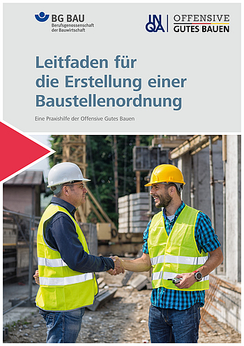 Titelseite der Broschüre "Leitfaden für die Erstellung einer Baustellenordnung"