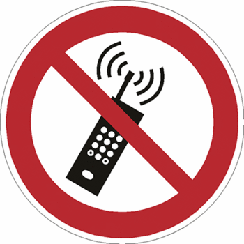 Sicherheitszeichen Verbotszeichen - Eingeschaltete Mobiltelefone verboten P013
