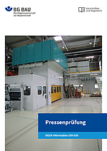 Titelbild der DGUV Information 209-030 Pressenprüfung.