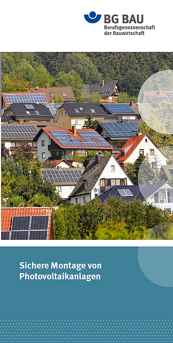 Titelbild Flyer Montage von Photovoltaikanlagen - aber sicher
