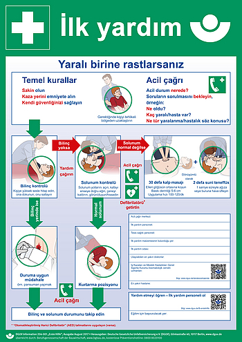 Erste Hilfe Plakat in türkischer Sprache