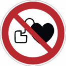 Sicherheitszeichen Verbotszeichen - Kein Zutritt für Personen mit Herzschrittmachern oder implantierten Defibrillatoren P007