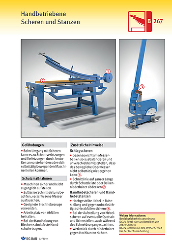 Titelbild Baustein B 267 Handbetriebene Scheren und Stanzen