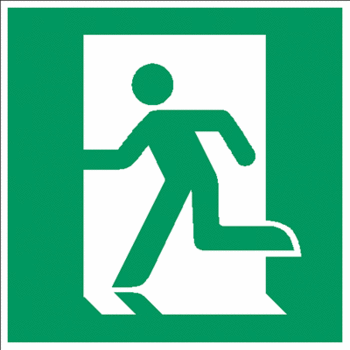Sicherheitszeichen Rettungszeichen - Rettungsweg/Notausgang (links) E001
