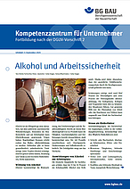 Titelbild des Kompetenzzentrums für Unternehmer - Fortbildung nach DGUV Vorschrift 2 "Alkohol und Arbeitssicherheit"