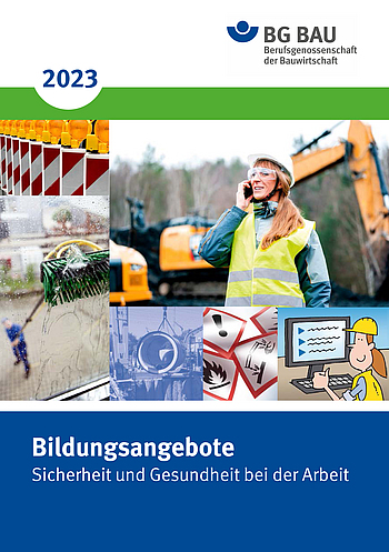 Titelbild der BG BAU Seminarbroschüre 2023
