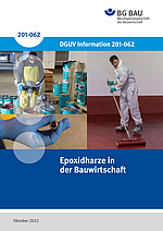Titelbild der DGUV Information 201-062: Epoxidharze in der Bauwirtschaft