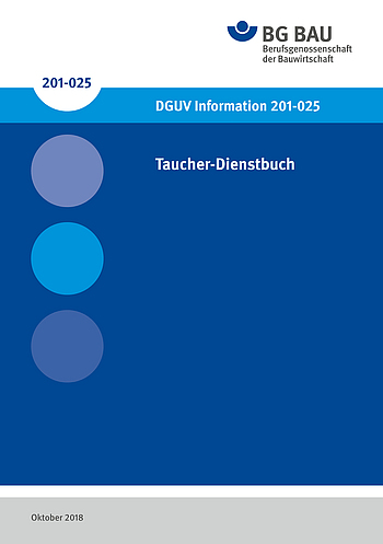 Titelbild DGUV Information 201-025: Taucher-Dienstbuch