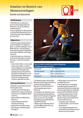 Titelbild Baustein C 476 Arbeiten im Bereich von Abwasseranlagen - Kanäle und Bauwerke