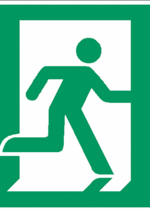 Sicherheitszeichen Rettungszeichen - Rettungsweg/Notausgang (rechts) E002