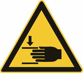 Warnung vor Handverletzungen, Sicherheitszeichen W024