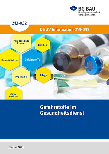 Titelbild DGUV Information 213-032 Gefahrstoffe im Krankenhaus – Pflege- und Funktionsbereiche