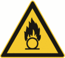 Warnung vor brandfördernden Stoffen, Sicherheitszeichen W028