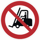 Sicherheitszeichen Verbotszeichen - Für Flurförderzeuge verboten P006