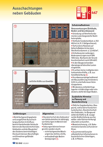 Titelbild Baustein C 467 Ausschachtungen neben Gebäuden