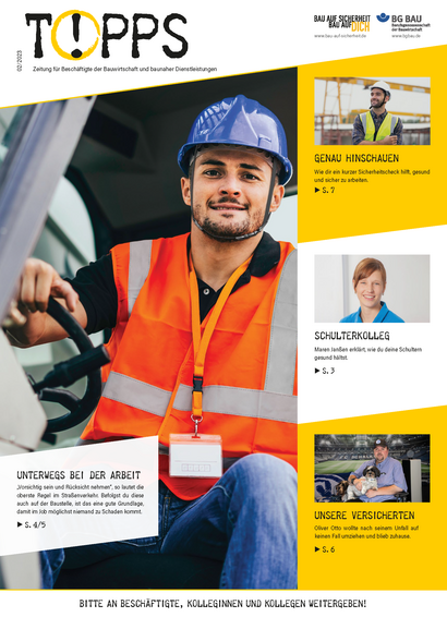 Titelbild der T!PPS - Zeitung für Beschäftigte der Bauwirtschaft, Ausgabe 2-2023