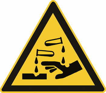 Warnung vor ätzenden Stoffen, Sicherheitszeichen W023