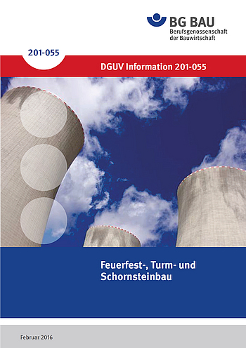 Titelbild DGUV Information 201-055 Feuerfest-, Turm- und Schornsteinbau