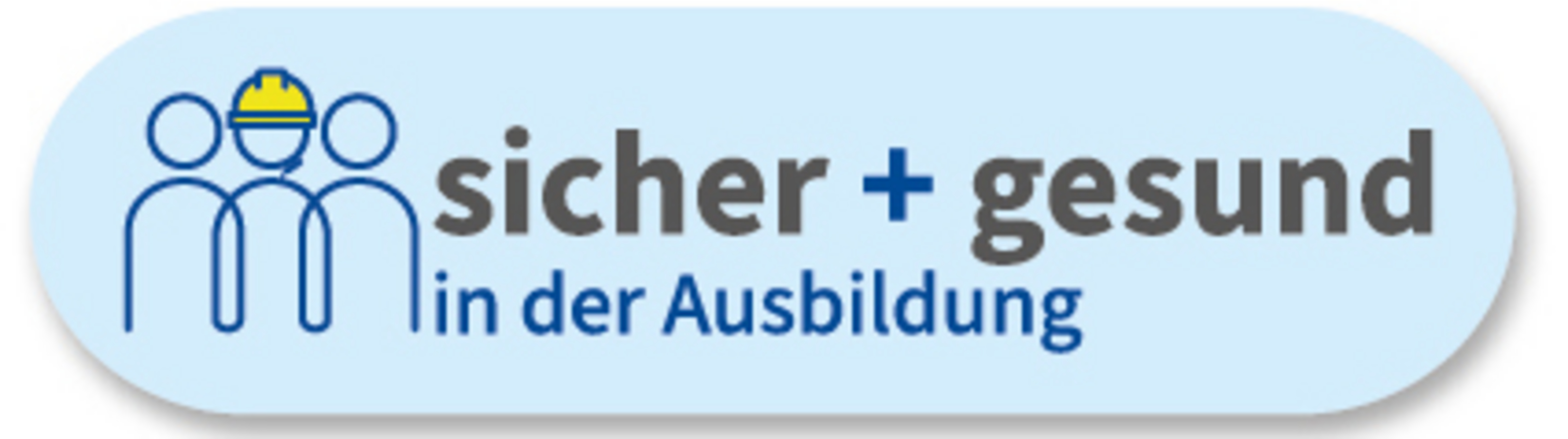 Signet des BG BAU Programms sicher + gesund in der Ausbildung.