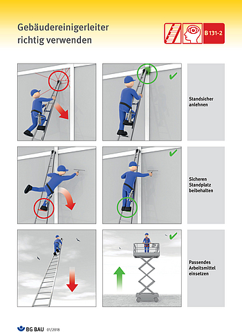 Flyer Gebäudereinigerleiter richtig verwenden