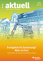 Titelbild der Zeitschrift BG BAU aktuell 2-2023, Tiefbau.