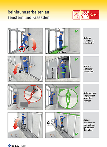 Flyer Reinigungsarbeiten an Fenstern und Fassaden