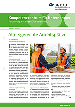 Titelbild Kompetenzzentrum für Unternehmer - Fortbildung nach der DGUV Vorschrift 2: Altersgerechte Arbeitsplätze, Infoblatt 2 Juni 2023