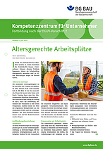 Titelbild Kompetenzzentrum für Unternehmer - Fortbildung nach der DGUV Vorschrift 2: Altersgerechte Arbeitsplätze, Infoblatt 2 Juni 2023