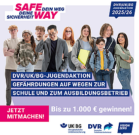 Logo der "Safe way" Jugendaktion von DVR/UK/BG