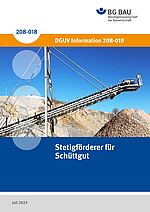 Titelbild der DGUV Information 208-018: Stetigförderer für Schüttgut