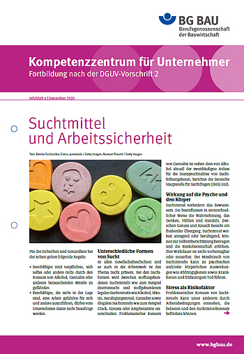 Titelbild des Kompetenzzentrums "Suchtmittel und Arbeitssicherheit"