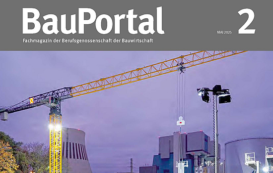 Titelbild der Ausgabe BauPortal 2-2025, das die Baustelle am Berliner Heizkraftwerk Reuter West zeigt